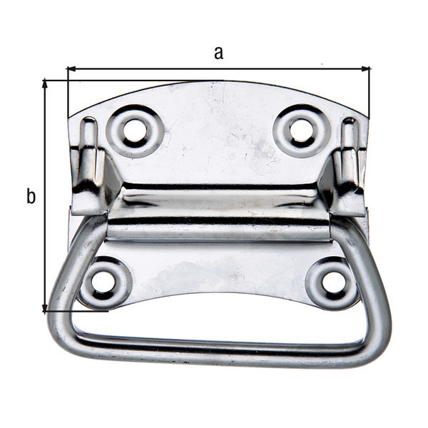 GAH Kistengriff, für Koffer, L92mm, B80mm, S1,2mm, Edelstahl Produktbild img2 L