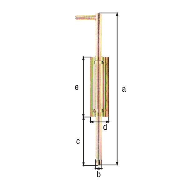 GAH Tor-Bodenschieber, mit Führungen,400mm, gelb, goldge., galvanisch verzinkt Produktbild img2 L