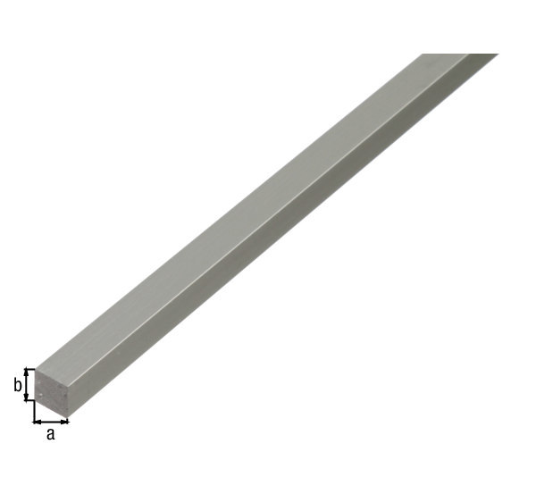 GAH Quadratstange, glatt, B10mm, H10mm, L1000mm, Aluminium silberfarbig eloxiert Produktbild img2 L