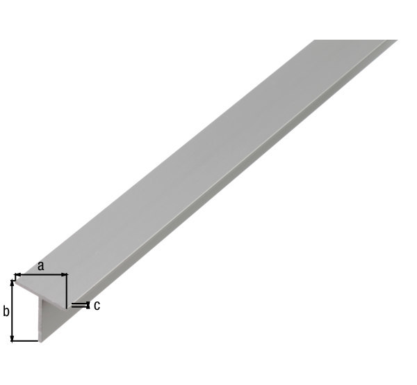 GAH T-Profil, glatt, L2.000,B 20xH20mm, Aluminium silberfarbig Produktbild img2 L