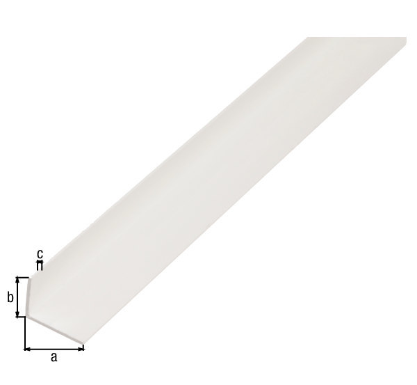 GAH ALBERTS Winkelprofil, ungleichschenklig, L 2000 mm, Kunststoff weiß Produktbild img2 L