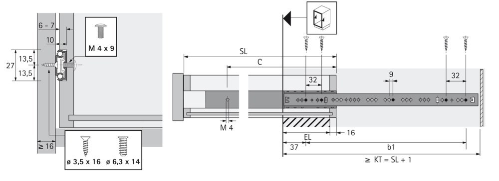 HETTICH Kugelauszug KA 270, Stahl Produktbild img3 L