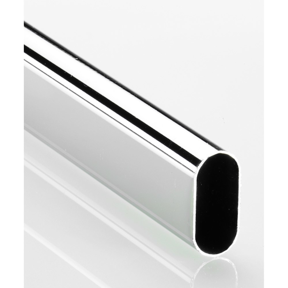 Hettich Schrank-Rohr, oval, 47615 , 30 x 15 x 2000mm, Stahl hochglanzverchromt Produktbild img1 L