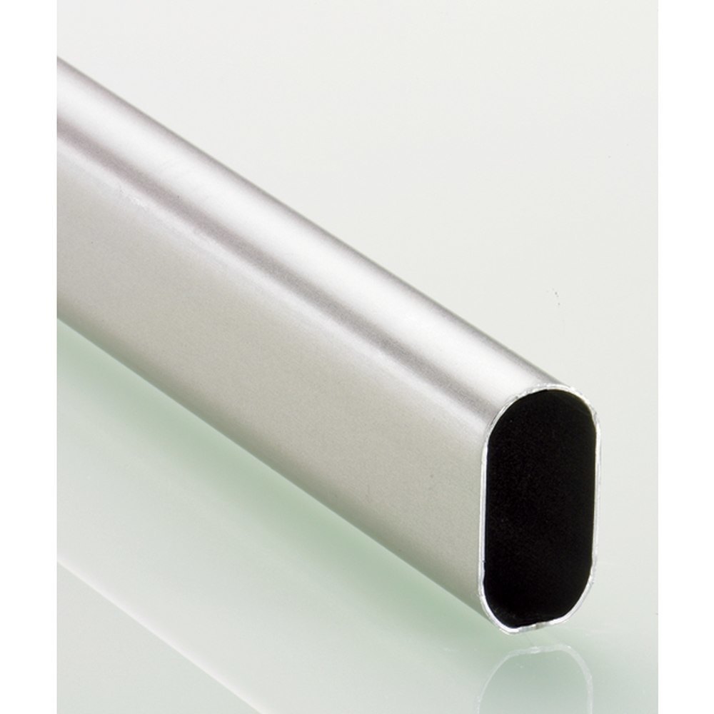 Hettich Schrank-Rohr, oval, 9000894 , 30 x 15 x 5000mm, Stahl matt vernickelt Produktbild img1 L