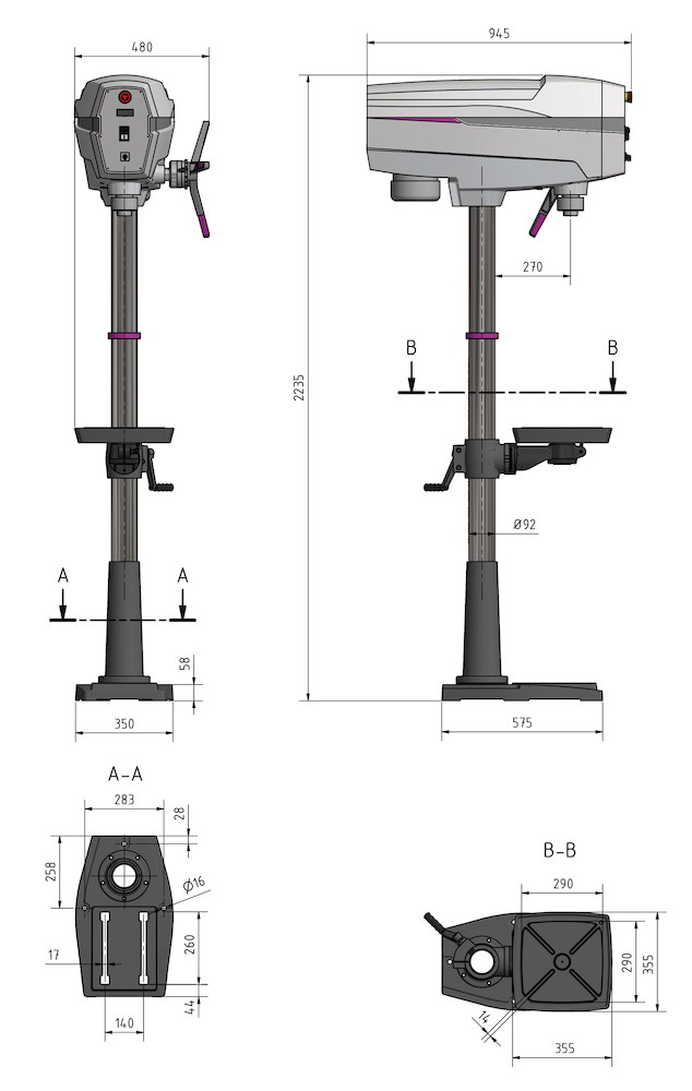 OPTIdrill Säulenbohrmaschine DP 33 Stürmer Produktbild img4 L