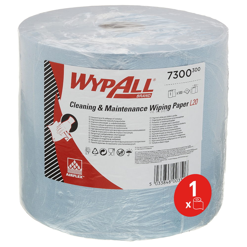 WYPALL L20 Wischtücher blau, 38 x 23,5 c m 500 Blatt Produktbild img1 L
