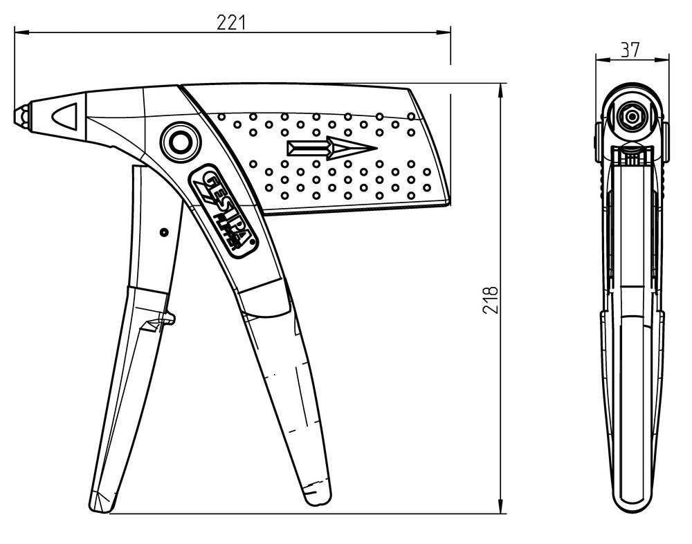 Gesipa Handnietzange Flipper Hub 16,2mm GESIPA Produktbild img1 L