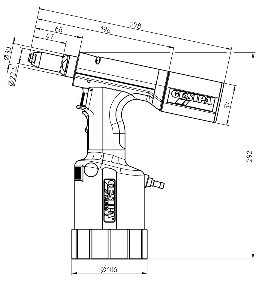Gesipa Blindnietgerät Taurus 2 Hub 18mm GESIPA Produktbild img3 L