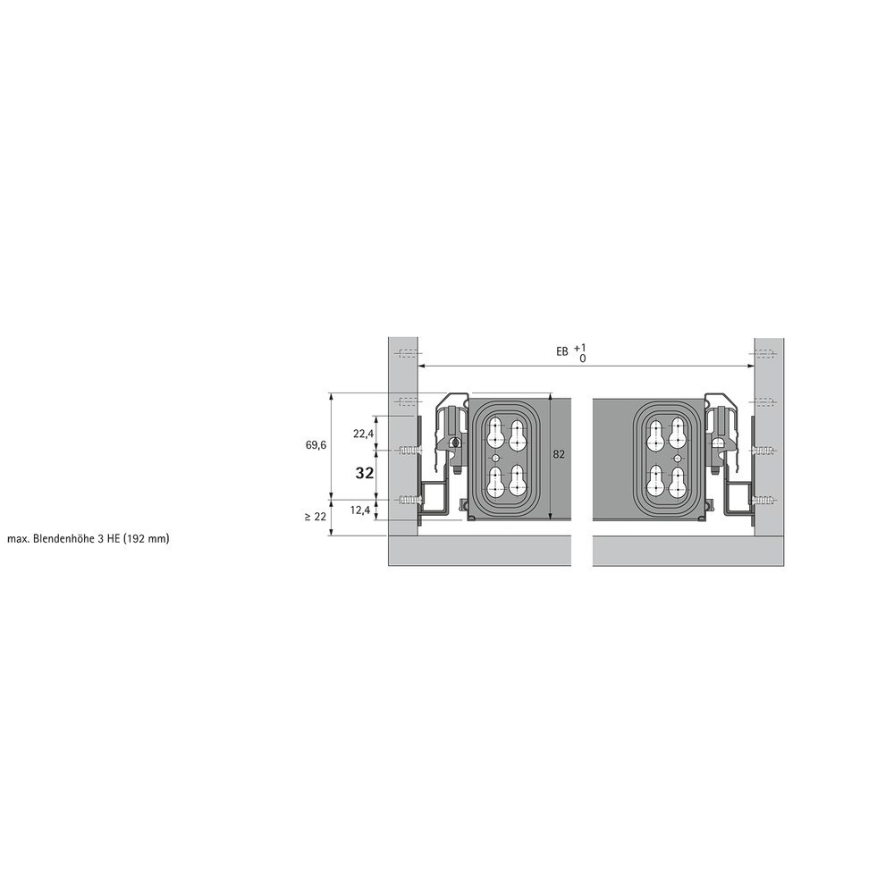 Hettich MB-Kugelauszug,KA 270,74863,für Holzschubkasten,530mm,Stahl Produktbild img2 L