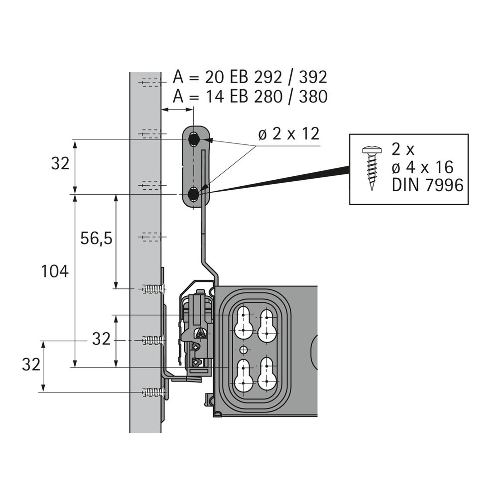 Hettich STAschubk.-Bl.stü., f.stufenl.Neigungsverstell., 9186463, Stahl schwarz pulverb. Produktbild img2 L