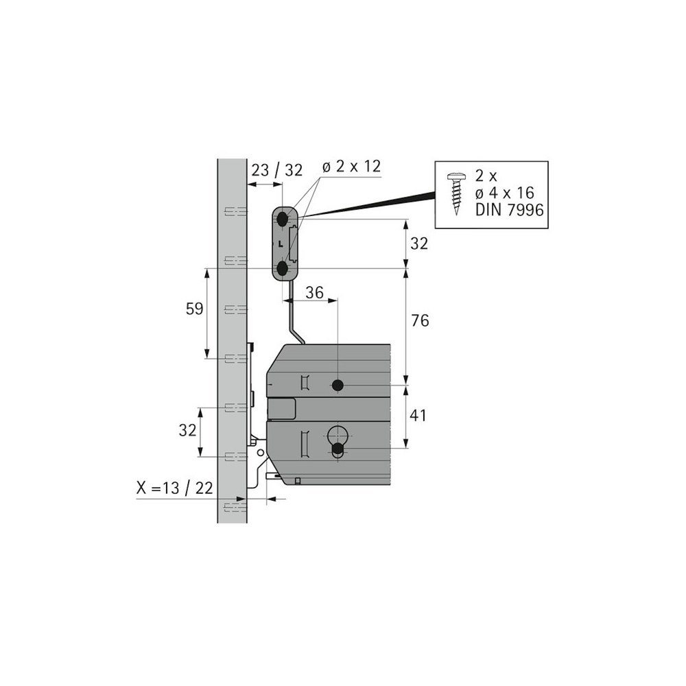 Hettich STAschubk.-Bl.stü., f.stufenl.Neigungsverstell., 9186462, Stahl aluopt. pulverb. Produktbild img2 L