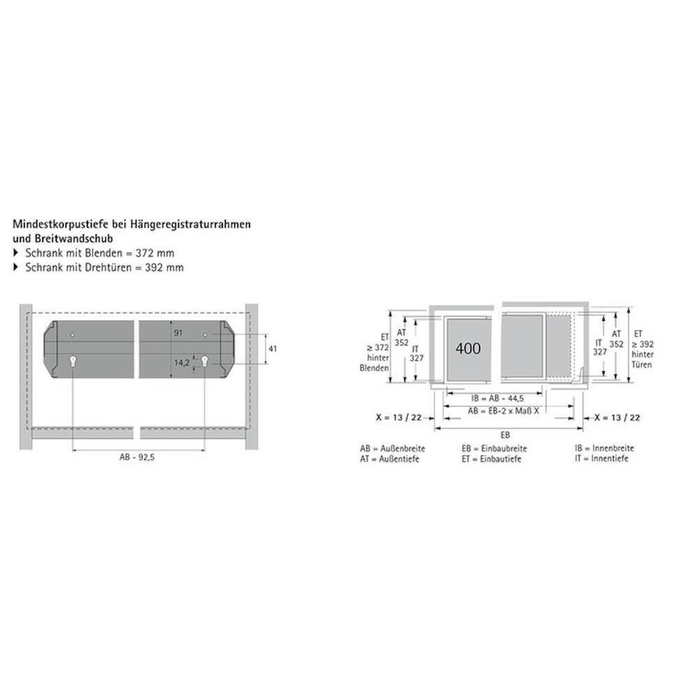 Hettich Büroschrank-Stahlschubkasten, Systema Top 2000 9007215, Stahl aluminiumoptik Produktbild img2 L