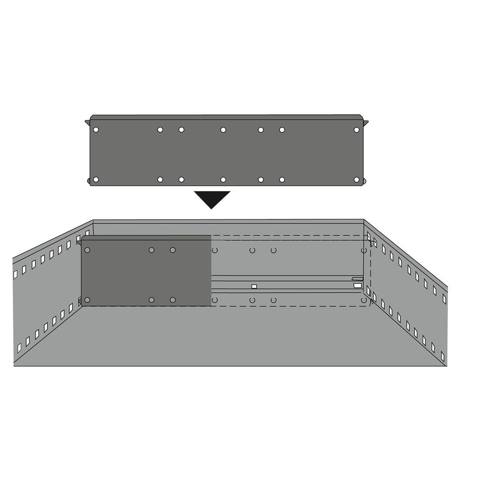Hettich Stahlschubk.-Trennwand, doppelw., Systema Top 2000 9007199, Stahl aluminiumoptik Produktbild img2 L