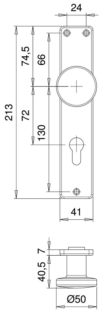 edi Wechselgarnitur 1634/7203,LS eck,PZ72/8,TS 35-45,naturf.,o.Stützn. Produktbild img2 L