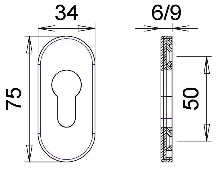 EDI FH Schlüsselrosette Ares FS 0813, Edelstahl Produktbild img2 L