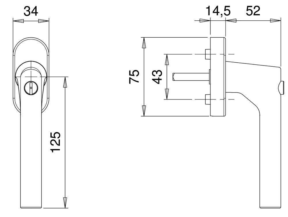 edi Fenstergriff Janus 1010/5000,Druckkn.,7/35/43,ER Produktbild img2 L