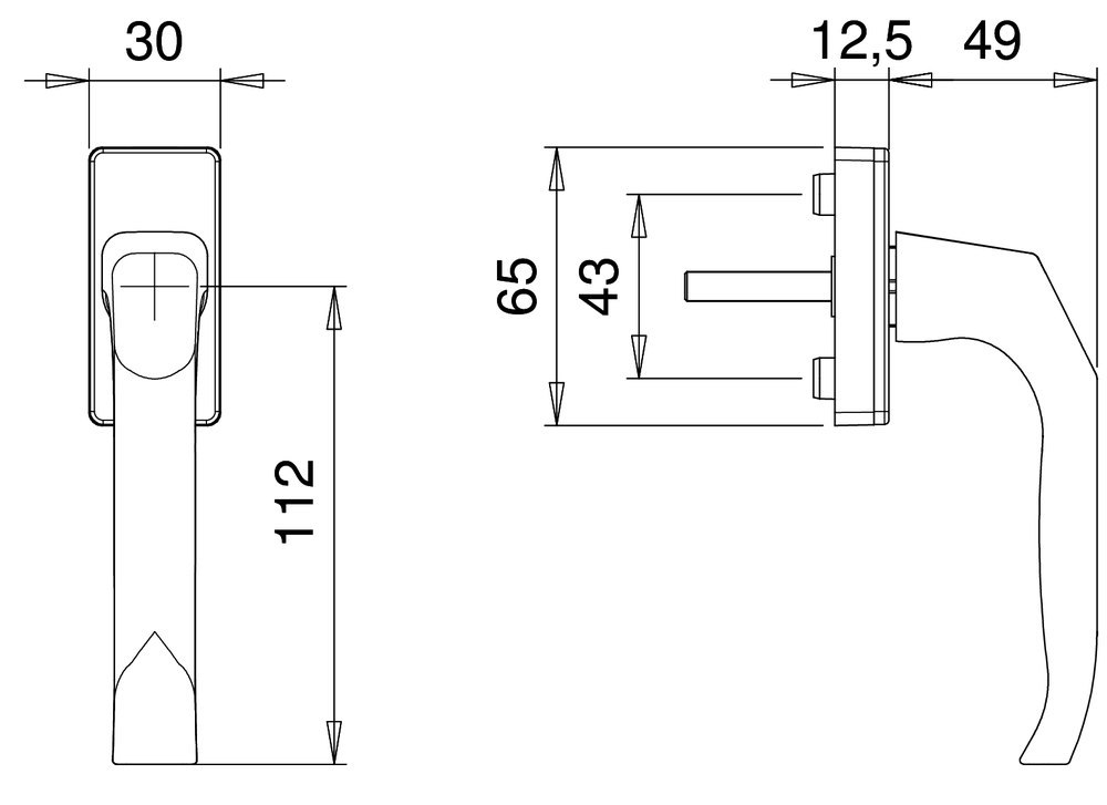 edi Fenstergriff Mimas 1003/1035,Stand.,eck,7/35,F1 Produktbild img2 L