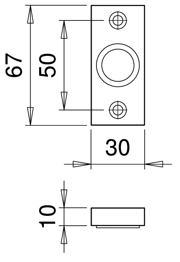 edi Drückerrosette Vesta 1360 innen,eckig o. No.,F1 Produktbild img2 L