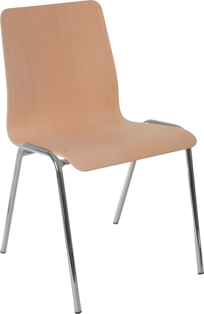 Neutral Holzschalenstuhl Gestell Chrom Produktbild img1 L