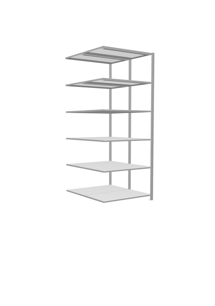 SCHULTE Lagertechnik Doppelregal MultiPlus Anbauregal RAL 7035 Produktbild img1 L