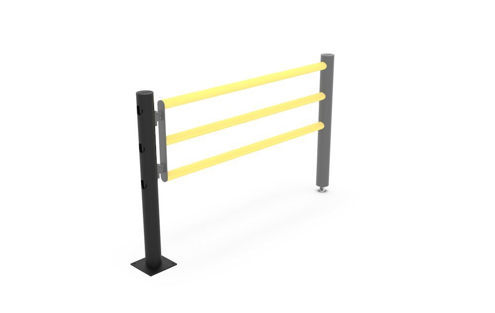 Dancop Mittelpfosten Delta für Schwingtür JULIET H1200xD110 mm schwarz Produktbild img2 L