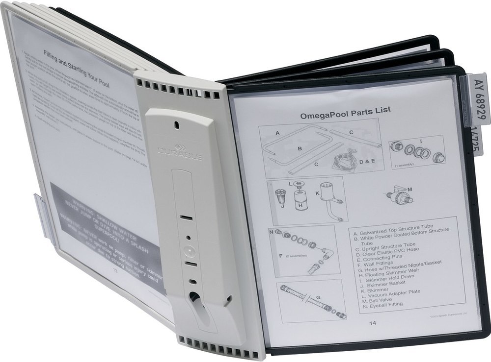 VARIO Wandhalter SHERPA 10 m. Tafeln sch warz u. grau Produktbild img1 L