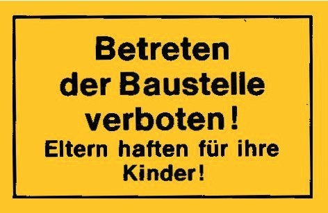 Schild 300x200, Betreten der Baustelle verboten, gelb Produktbild img1 L