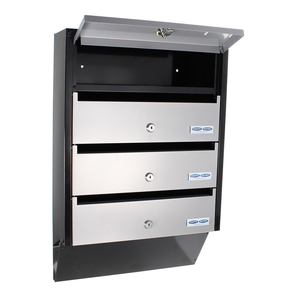 ROTTNER GA-Briefkasten, Depot 4,B 385mm, abschließbar, silber Produktbild img2 L