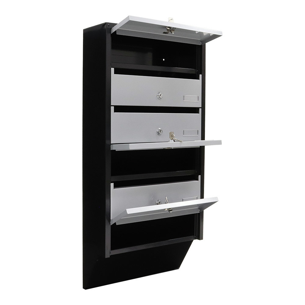 ROTTNER GA-Briefkasten, Depot 6,B 385mm, abschließbar, silber Produktbild img2 L