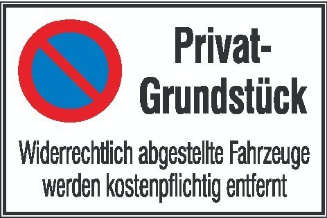 SafetyMarking Parkverbotsschild Alu B600 xH400 mm Privatgrundstück Produktbild img1 L