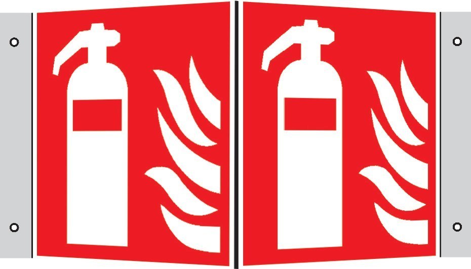 SafetyMarking Brandschutzschild „Feuerlöscher” als Winkelschild Produktbild img1 L