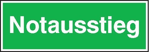 SafetyMarking Zusatzschild Rettung „Notausstieg" Produktbild img1 L