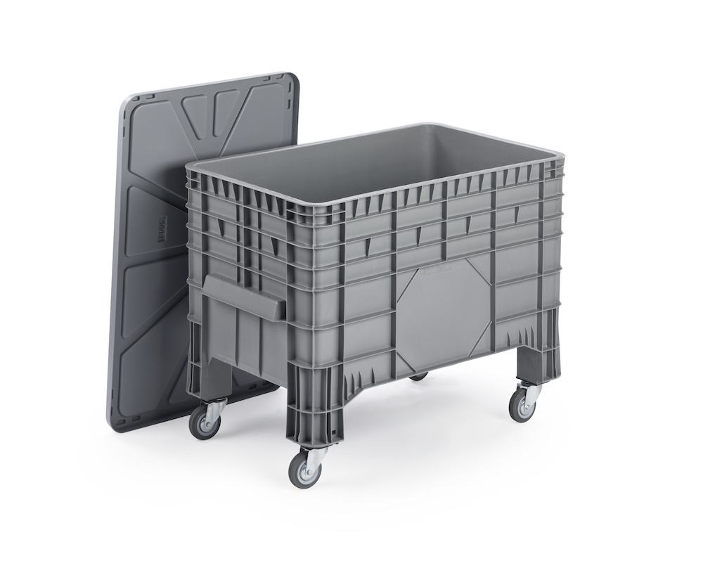 ALPHA Großbehälter PE, grau, 4 Räder Produktbild img1 L