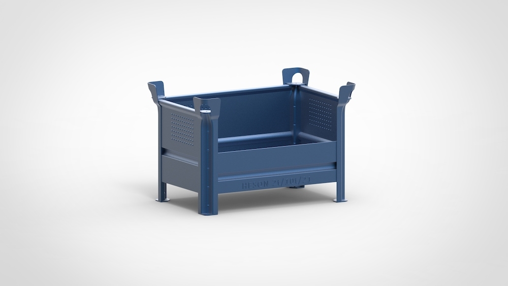 HESON Stapelbehälter 2t, lackiert, halbhoch Produktbild img1 L