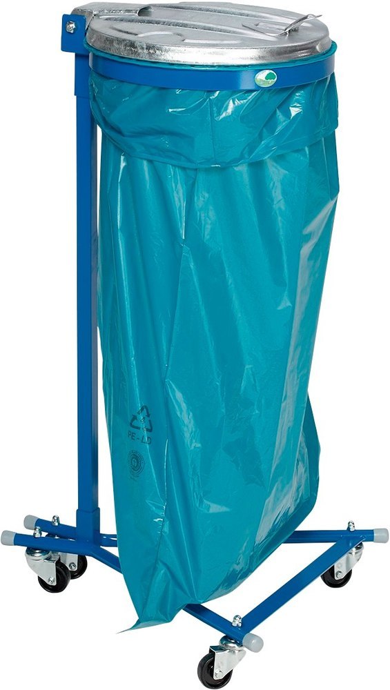 VAR Abfallsammler 120 l blau fahrbar 4 Rll. ME-Deckel Produktbild img1 L