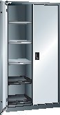 LISTA Flügeltürenschrank B1000xT580xH1950mm RAL 7035,Vollblechtür Trennwand,10 Böden Produktbild img1 L