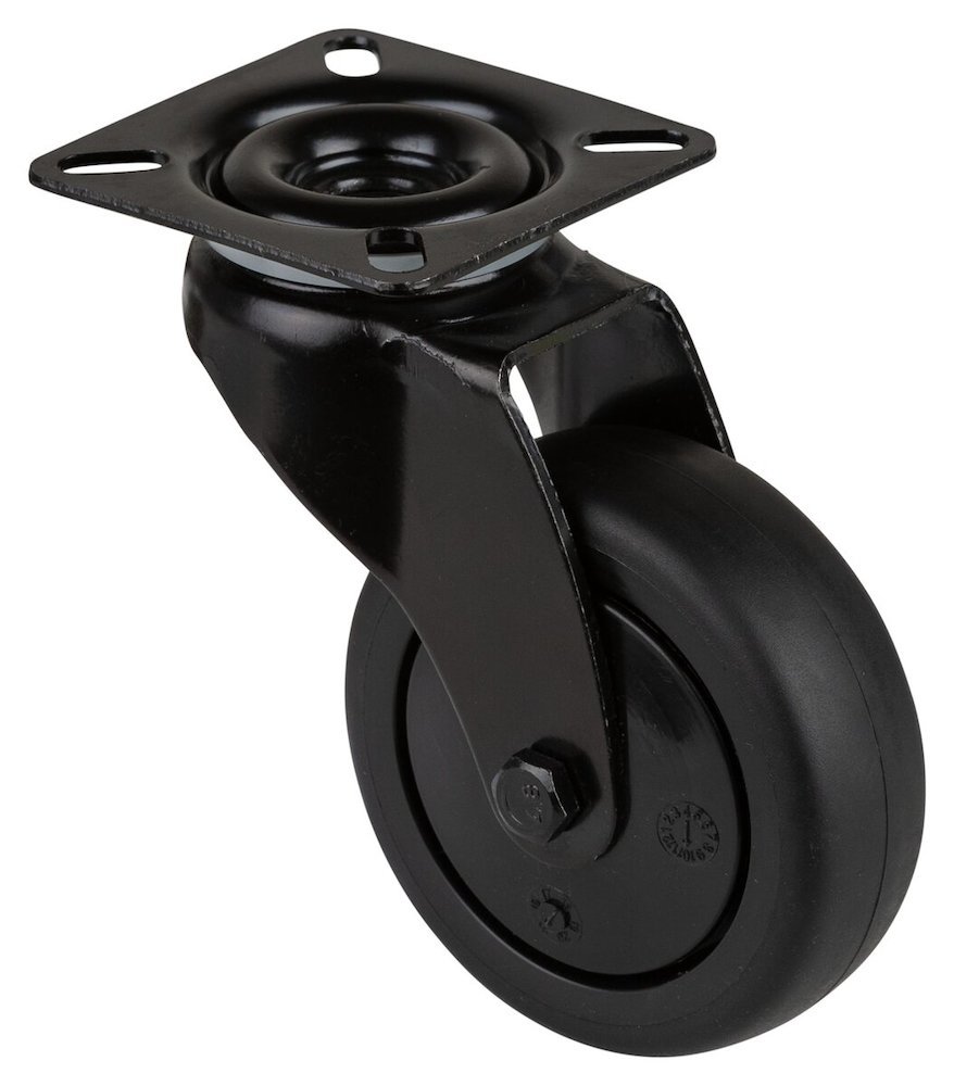 BS ROLLEN Apparate-Lenkrolle mit Platte A800.A85, schwarz Produktbild img1 L