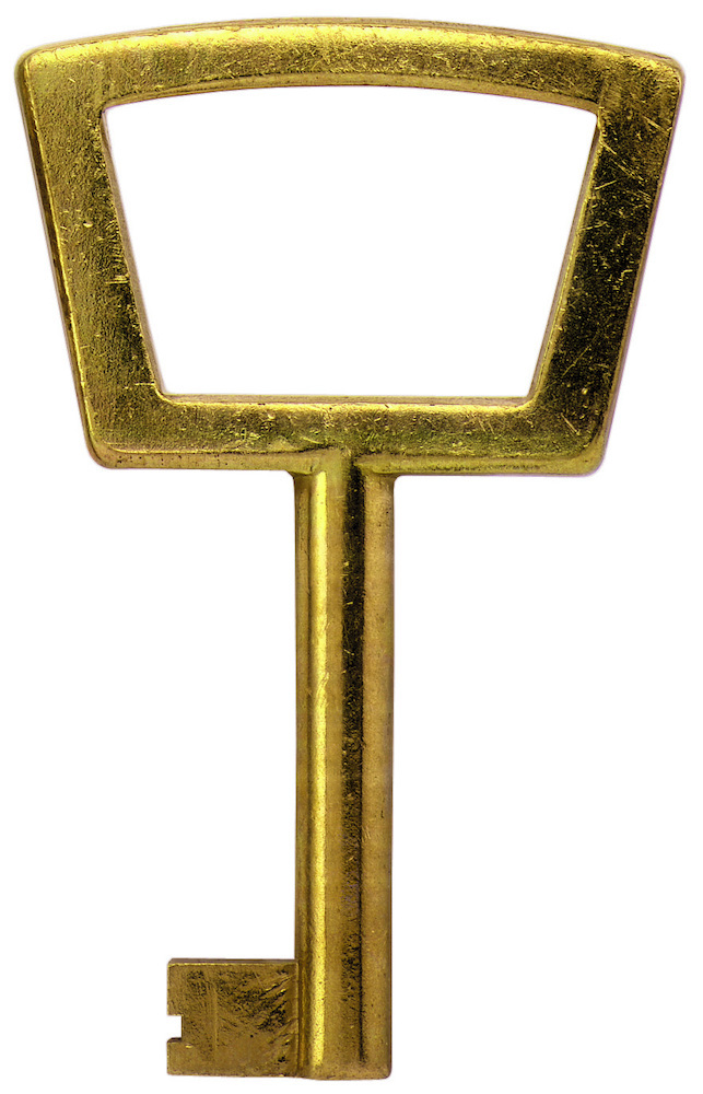 JuNie MB-Zierschlüssel0472,m.Bart,8x5,Schaftl.30,Schaft Ø 6,IC-Schließung,vermessingt Produktbild img1 L