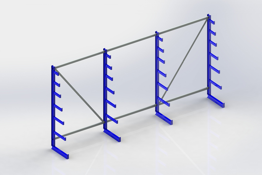 META Langgutregal ATLAS ST einseitig, RAL 5010 enzianblau Produktbild img1 L