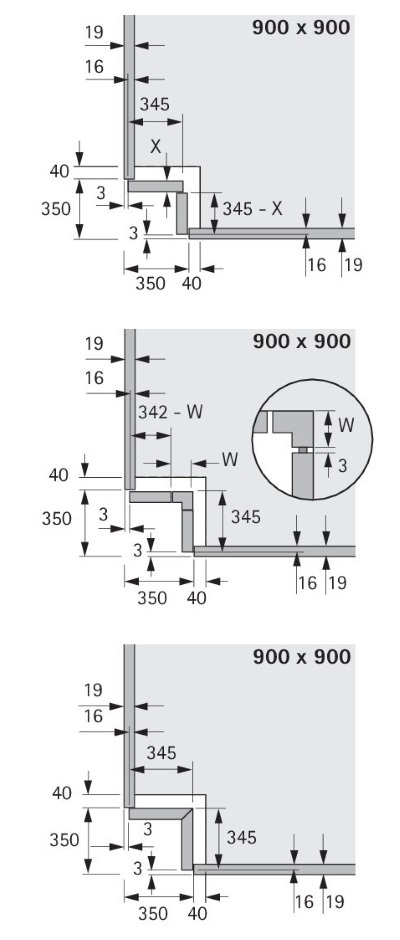 Hettich Küchenunterschrank-Eckschrankdrehbeschlag, Revo 90° 9080040, KB 800mm, silber Produktbild img6 L