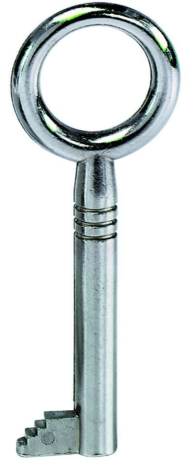 JuNie MB-Zierschlüssel0305,m.Bart,8x6,Schaftl.42,Schaft Ø 6,Nuten,Schl.nr.4,vernickelt Produktbild img1 L