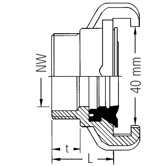 GEKA® plus-Gewindestück, AG, Kunststoff Produktbild img3 L
