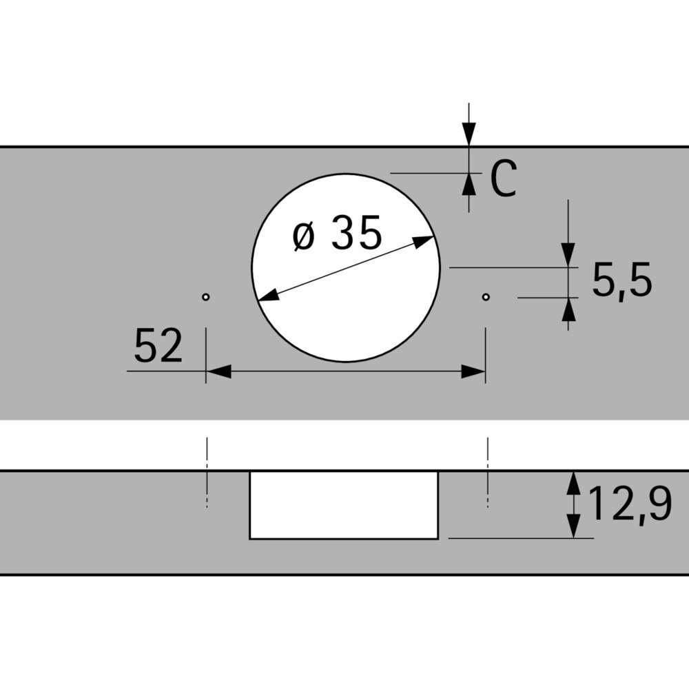 Hettich Möbel-Topfscharnier,Intermat 9930, 9090109,vorliegend, 50°,vernickelt Produktbild img2 L