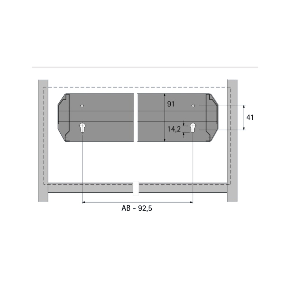 Hettich Stahlschubk.-Zwischensteg, f.Hängerahm., Systema Top 2000 48428, aluminiumoptik Produktbild img4 L
