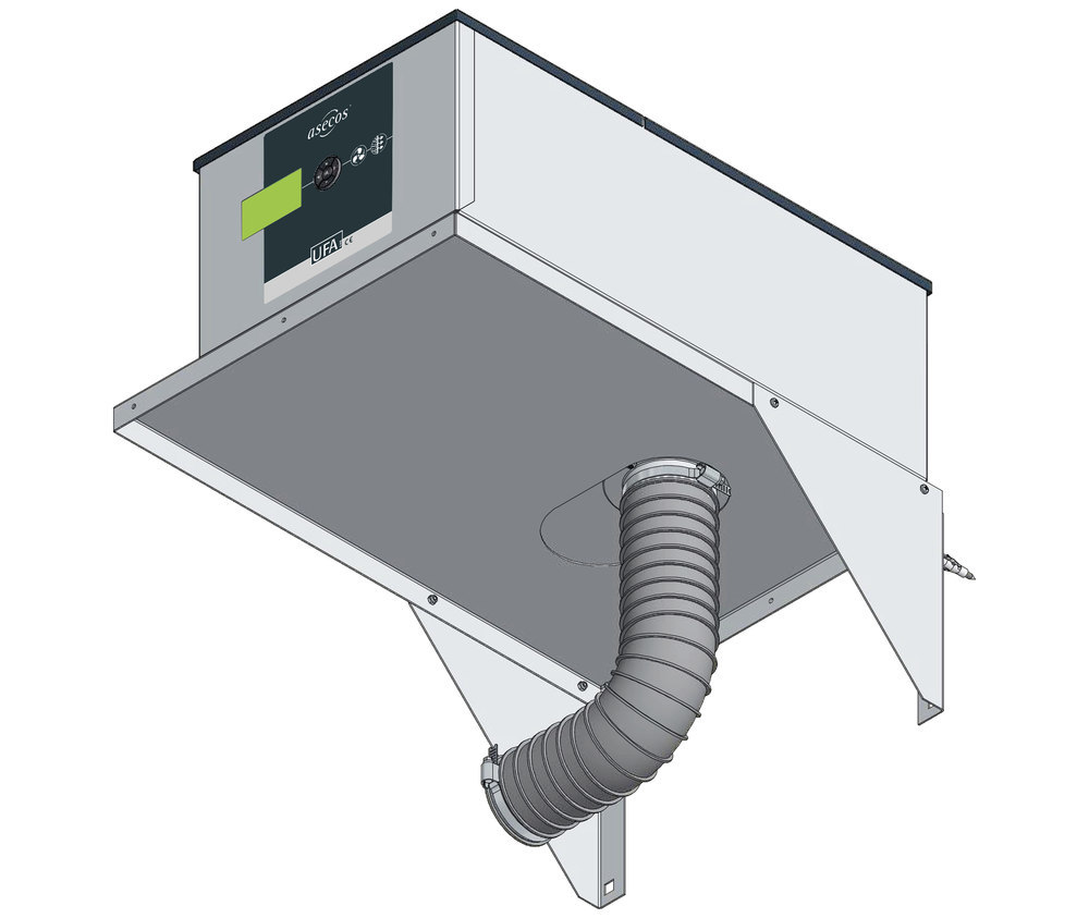 ASECOS Adapter Mont.: Wand,573x400x223mm, Abl.Ø75mm Produktbild img1 L