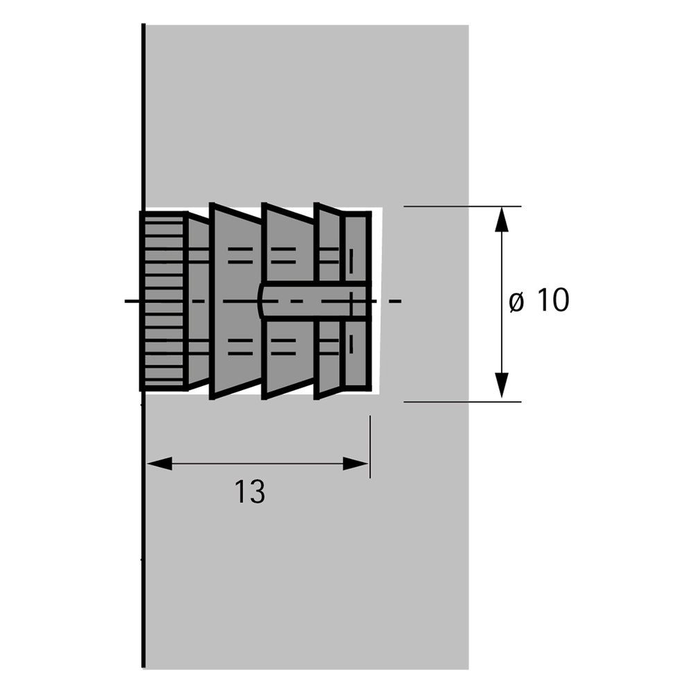 Hettich MB-Kunststoffmuffe, M6,L13mm, Nr.100, 79540, Kunststoff, weiß Produktbild img2 L