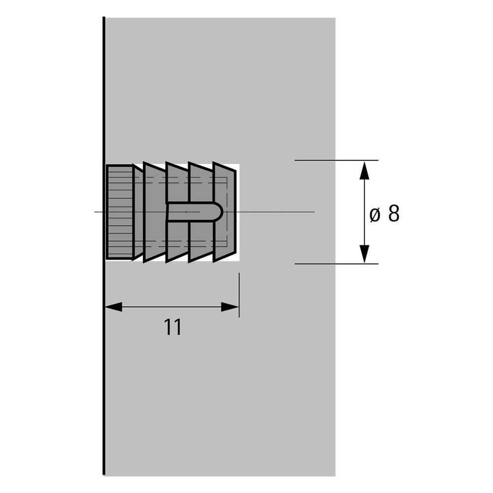 Hettich MB-Kunststoffmuffe, M6,L11mm, Nr.49, 40005, Kunststoff, weiß Produktbild img2 L