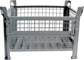 HESON Gitterbehälter, 1t, verzinkt, mit Klappe Produktbild img1 L