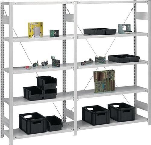 hofe Anbauregal, Stahlböden, hellgrau Produktbild img1 L