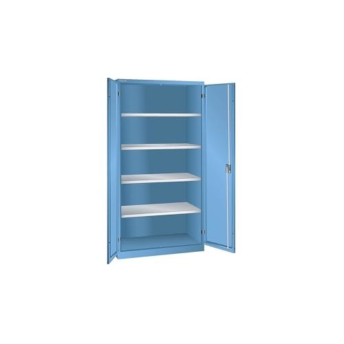 LISTA Flügeltürenschrank B1000xT580xH1950mm RAL 5012,Vollblechtür 4 Böden Produktbild img1 L